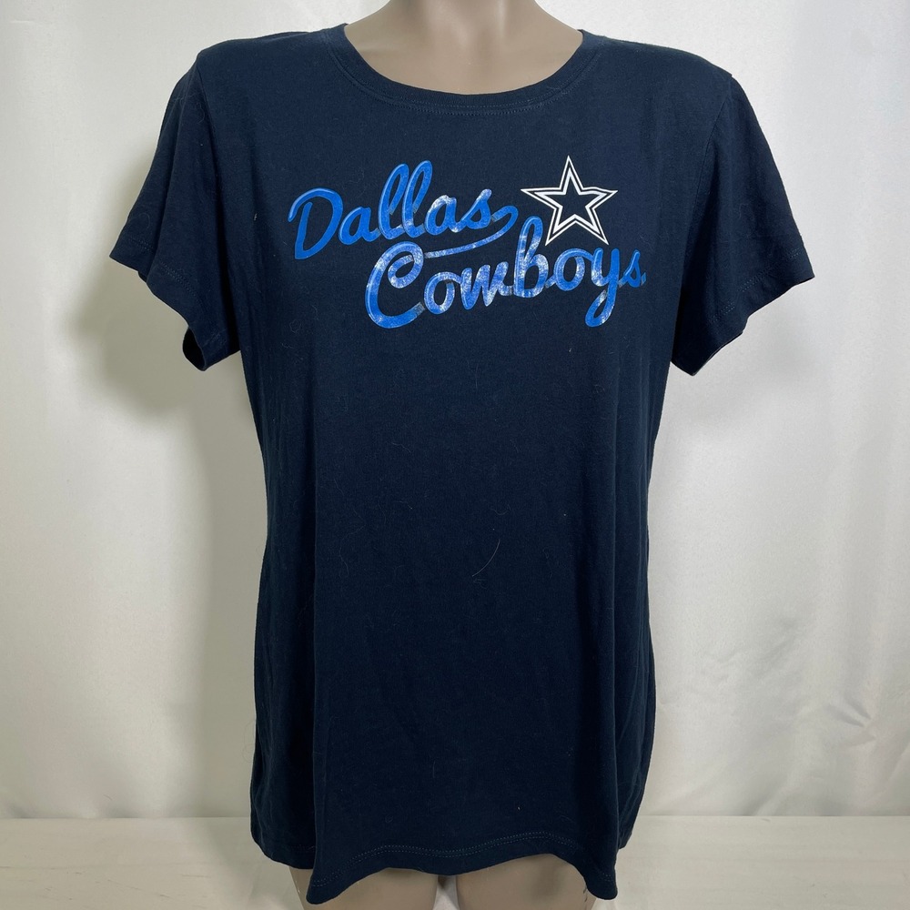 Dallas Cowboys NFL Football Hello Script Navy Blue T-Shirt Women's XXL - Picture 1 of 8